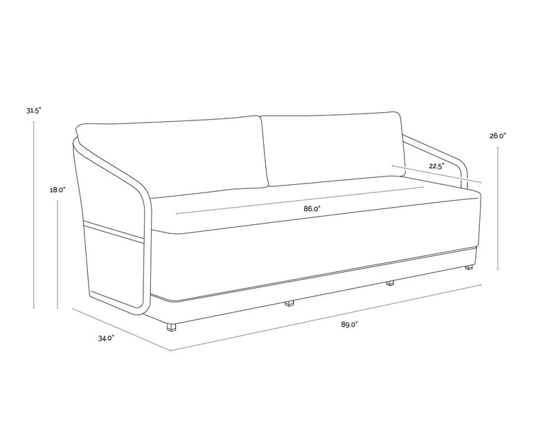 Allariz Sofa - Greige - Fabric