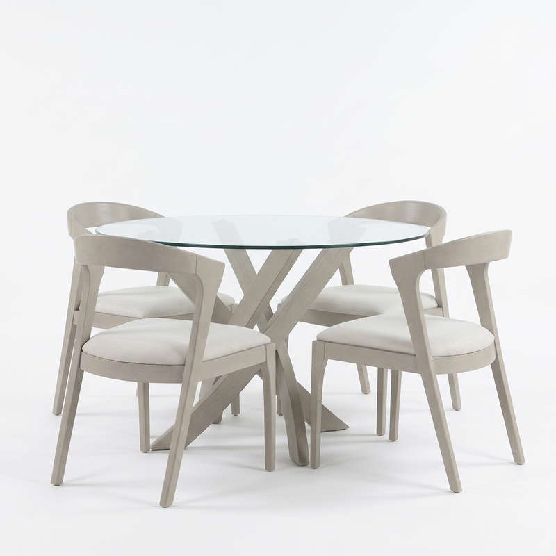 Valeria Round Glass Dining Table